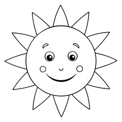 Sun Nature Coloring Pages &ndash; Printable, Outline, Bright, Warm, Kids, Fun, Easy

