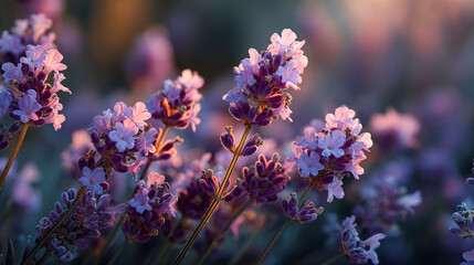 Lavender blooms in a field, showcasing soft light. Floral imagery ideal for web design, marketing campaigns, and editorial use.