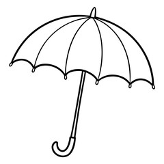 Umbrella or Rain Shield Coloring Pages &ndash; Weather, Protection, Outline, Line Art, Printable, Rainy Day

