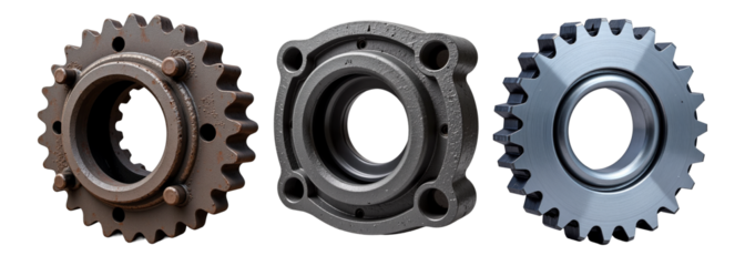 Precision gears and bearing housing, industrial mechanical components