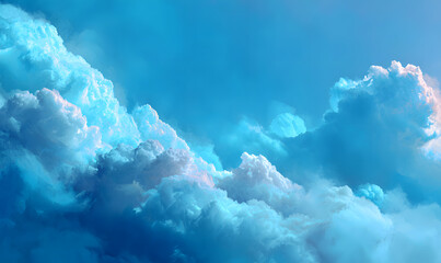 Dreamy light blue abstract background with soft, blurred cloud forms and gentle gradients , baby blue, dreamy, blurred