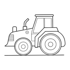 Fototapeta premium Wheel Loader Machine Coloring Pages – Construction, Heavy Equipment, Outline, Industrial, Line Art, Printable