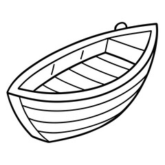 Wooden Boat Coloring Pages – Outline, Nautical, Vintage, Watercraft, Line Art, Printable, Rustic
