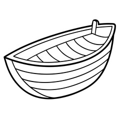 Wooden Boat Coloring Pages – Outline, Nautical, Vintage, Watercraft, Line Art, Printable, Rustic