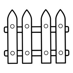 Wooden Fence Coloring Pages – Outline, Rustic, Garden, Nature, Line Art, Printable, DIY