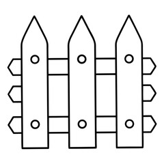 Wooden Fence Coloring Pages – Outline, Rustic, Garden, Nature, Line Art, Printable, DIY