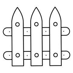 Wooden Fence Coloring Pages – Outline, Rustic, Garden, Nature, Line Art, Printable, DIY