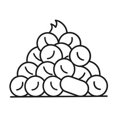 Woodpile Coloring Pages,Firewood, Outline, Rustic, Nature, Stack, Line Art, Printable Design