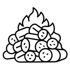 Woodpile Coloring Pages,Firewood, Outline, Rustic, Nature, Stack, Line Art, Printable Design
