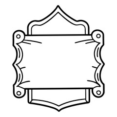 Wood Sign Frame Coloring Pages, Outline, Vintage, Rustic, Signboard, Line Art, Printable, DIY