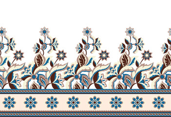 Seamless horizontal tribal pattern design. Hand draw ethnic pattern