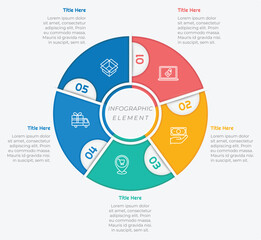 5 Options or Steps Infographic Element with Flat Style for presentations, reports, and web