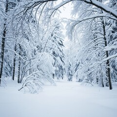 snow covered trees