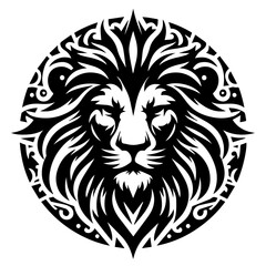Obraz premium Majestic Tribal Lion Head Emblem Design.