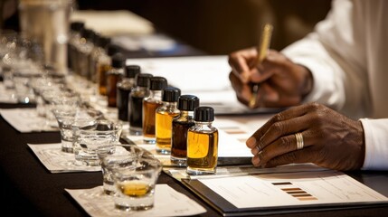 Fototapeta premium Tasting session of various liquids