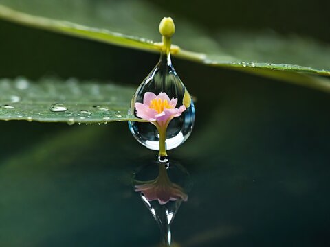 water drops on a yellow flower