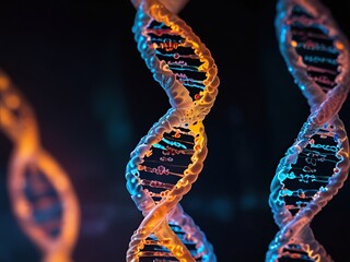 dna helix on black background