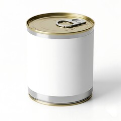 Blank White Metal Can - Customizable Food Packaging Mockup - Versatile Product Template