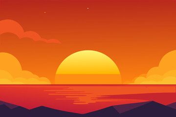 Obraz premium sunset over the mountains
