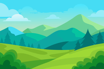 Obraz premium landscape with mountains and clouds