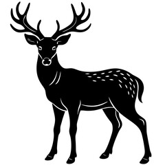 deer silhouette vector on white background 