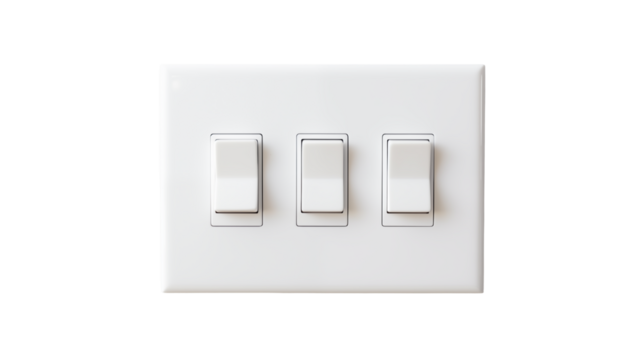 Versatile triple light switch ready for your design project for homes and businesses alike