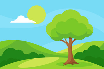 Obraz premium Harmonious Blend Of Illustration Vector Art And Natural Landscape