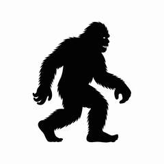 Fototapeta premium Bigfoot Silhouette Walking in Shadow Form