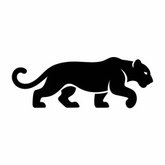 Obraz premium Black Panther Silhouette Walking Illustration
