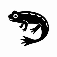 Obraz premium Black Salamander Silhouette Illustration