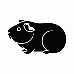 Obraz premium Black Silhouette of a Guinea Pig