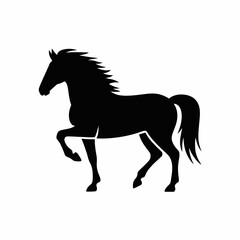 Obraz premium Black Silhouette of a Horse in Motion