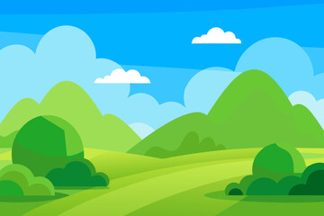 Illustration Vector Art 2D Cartoon Background Scene Modern Creative Design