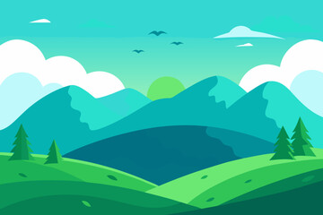 Illustration Vector Art 2D Cartoon Background Scene Artistic Graphic Design