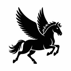 Fototapeta premium Majestic Winged Horse Silhouette Design