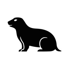 Stylized Black Dog Silhouette Illustration