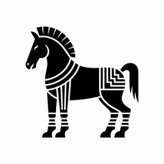 Obraz premium Stylized Black Horse Illustration on White Background