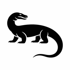 Fototapeta premium Stylized Black Salamander Illustration on White Background