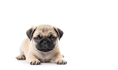 Obraz premium Mopswelpe liegt entspannt