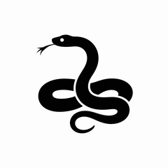 Fototapeta premium Stylized Black Snake Silhouette on White Background