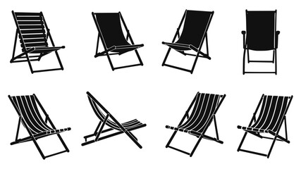 Beach chair silhouette perfect for relaxation vacation and leisure time