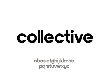 Collective word and alphabet in bold design style