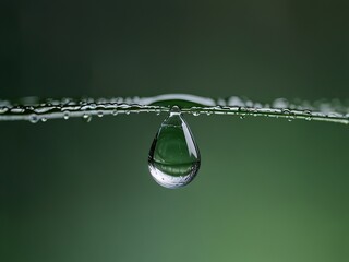 water drop on green leaf