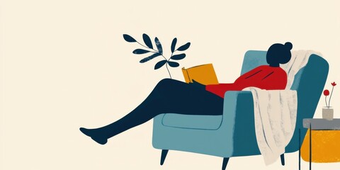 A Cozy and Inviting Reading Scene Featuring a Plant in a Stylish Living Room Setting