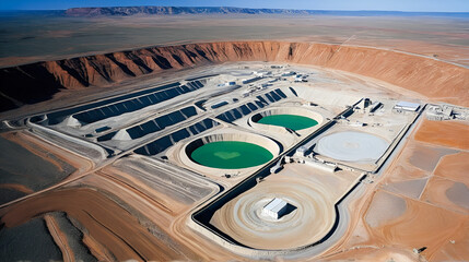 Uranium mine with in-situ leaching to extract uranium without moving large amounts of rock, mine, uranium mining