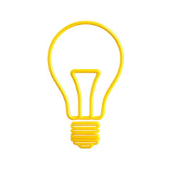 Yellow Lightbulb Idea Inspiration Innovation Brightness, isolated on transparent background, perfect cutout, PNG