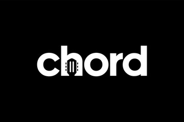Chord Logo Concept Design with Guitar