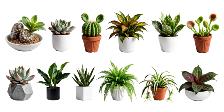 Cheerful diverse houseplant collection brings fresh indoor garden vibe