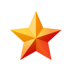 Obraz premium Orange star graphic design element award winning achievement success, isolated on transparent background, perfect cutout, PNG