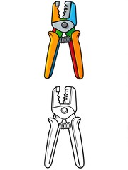 Colorful Cartoon Wire Strippers and Pliers Illustration